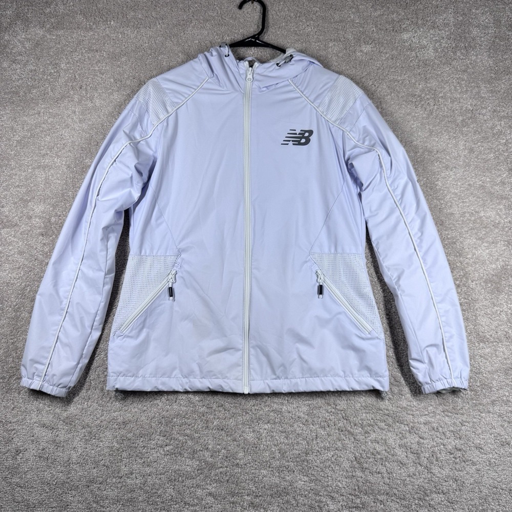 New Balance Women's Sz‎ Small Windbreak Jacket White  Full Zip Athletic
